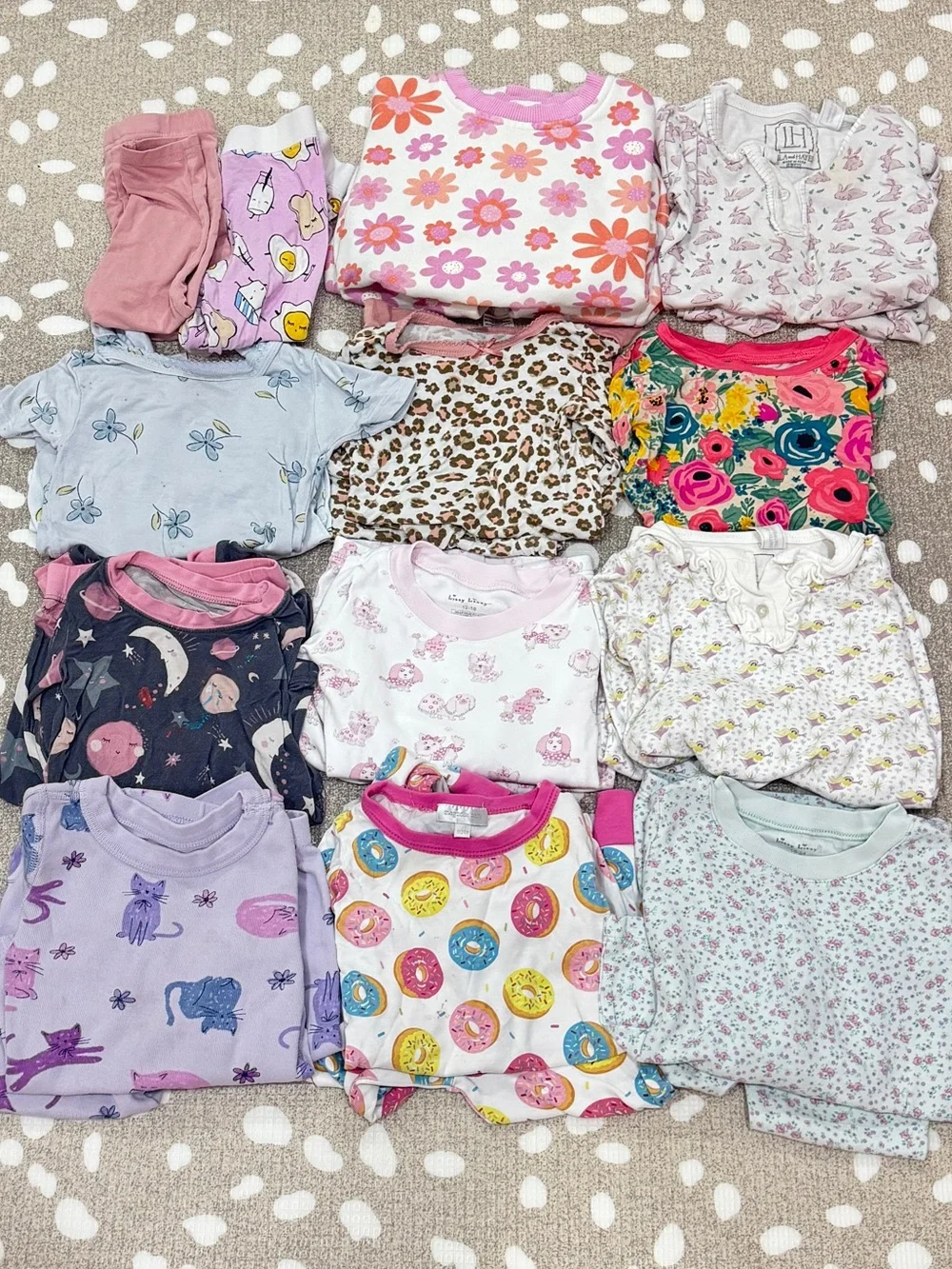 Lot of 22 Bamboo Pajamas set pima kissy kissy baby toddler girl long sleeve pant